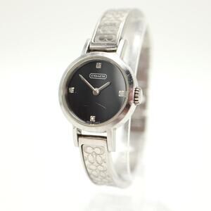Coach Swiss Womens Petite 23mm Round Dial Watch Silver Tone Bracelet New Battery